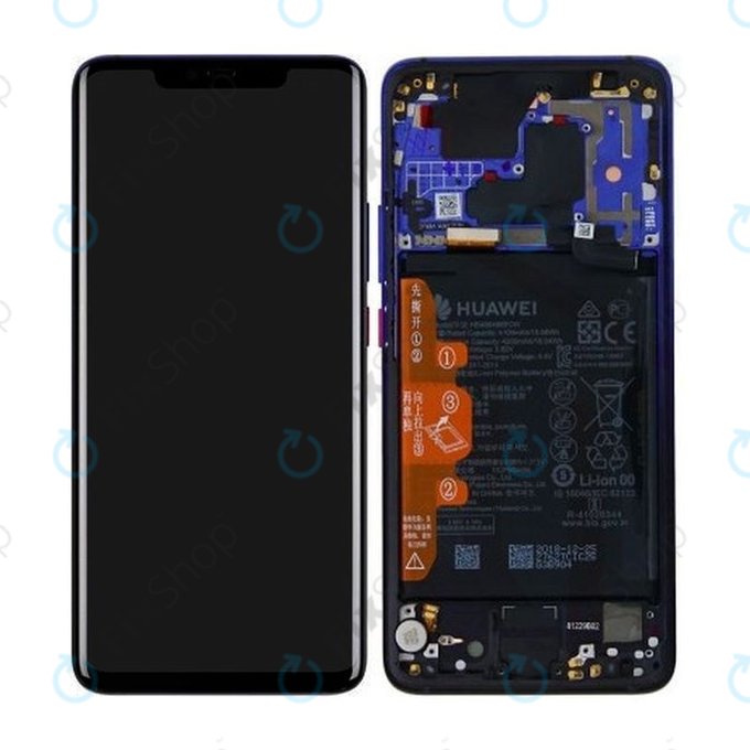 Huawei Mate 20 Pro - LCD Display + Touchscreen Front Glas + Rahmen + Akku Batterie (Twilight) - 02352GGC Genuine Service Pack