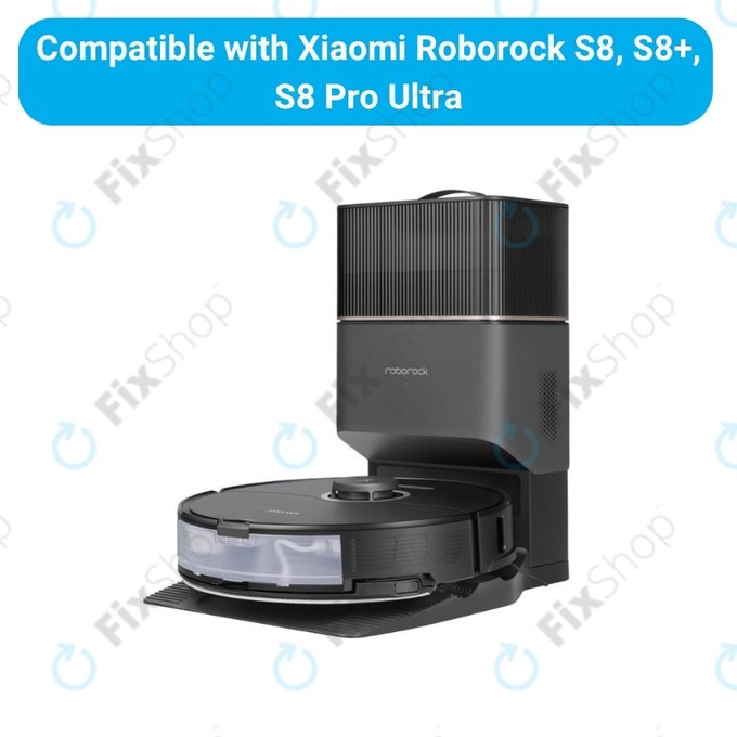 Ersatzteilset für Xiaomi Roborock S8, S8+, S8 Pro Ultra (1 Paar Hauptbürsten, 2x Filter, 2x Seitenbürste – schwarz)