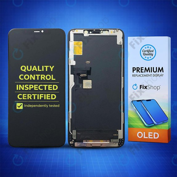 Display Soft OLED für iPhone 11 Pro Max, Touchscreen-Glas mit Rahmen, FixPremium