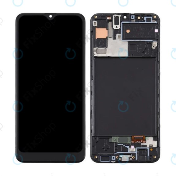 Samsung Galaxy A30s A307F - LCD Display + Touchscreen Front Glas + Rahmen (Prism Crush Black) TFT