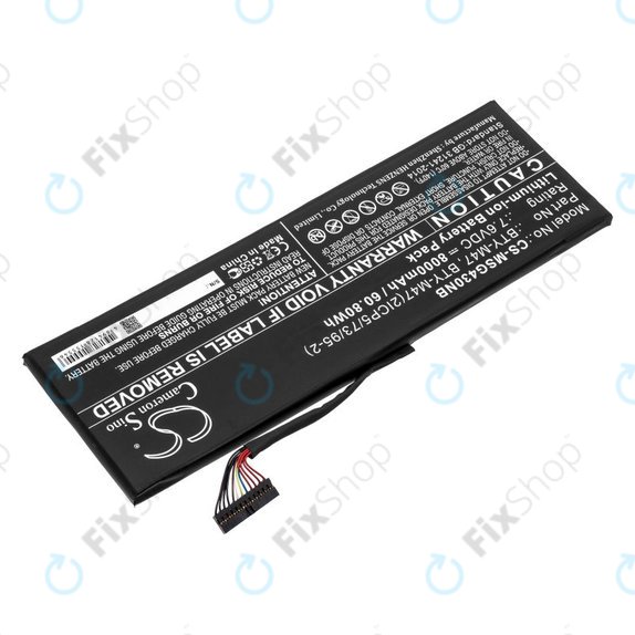 Akku batterie für MSI GS40, GS43, MS14, 8000mAh, Li-Ion, 7.6V, BTY-M47, HQ
