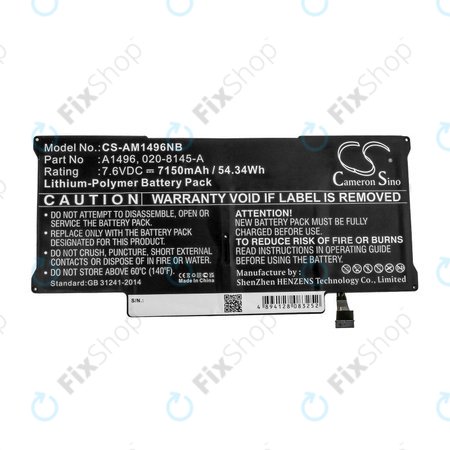 Apple MacBook Air 13" A1466 (Mid 2013 - Mid 2017) - Akku Batterie A1496 7150mAh HQ