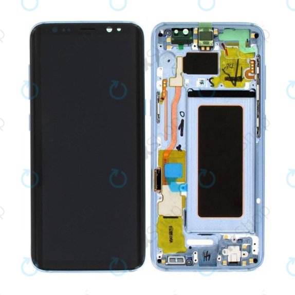Samsung Galaxy S8 G950F - LCD Display + Touchscreen Front Glas + Rahmen (Koralle Blue) - GH97-20457D, GH97-20473D, GH97-20458D, GH97-20629D Genuine Service Pack