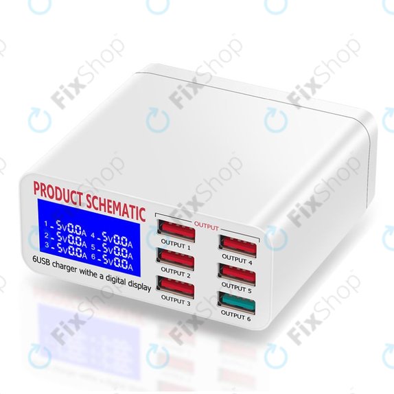 Product Schematic 896 - USB-Ladestation (1x USB 3.0 + 5x USB 2.0)