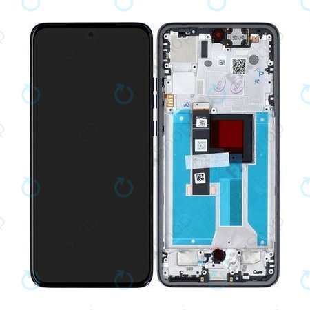 Motorola Edge 50 Neo - LCD Display + Touchscreen Front Glas + Rahmen (Grisaille) - 5D68C28683 Genuine Service Pack