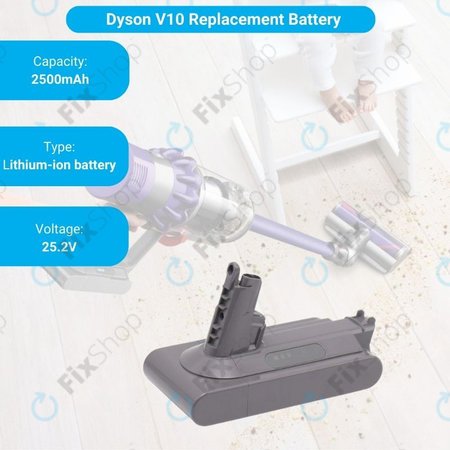 Dyson V10 - Akku Batterie 969352-02, SV12, 206340 Li-Ion 25.2V 2500mAh