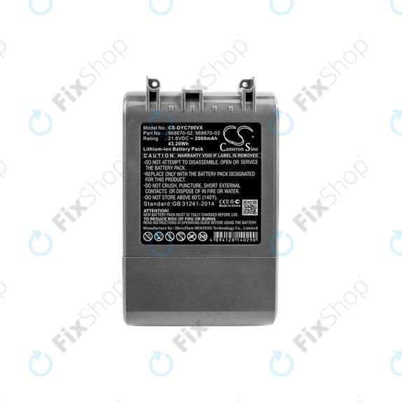 Dyson V7 - Akku Batterie 968670-02, 968670-03 Li-Ion 21.6V 2000mAh HQ