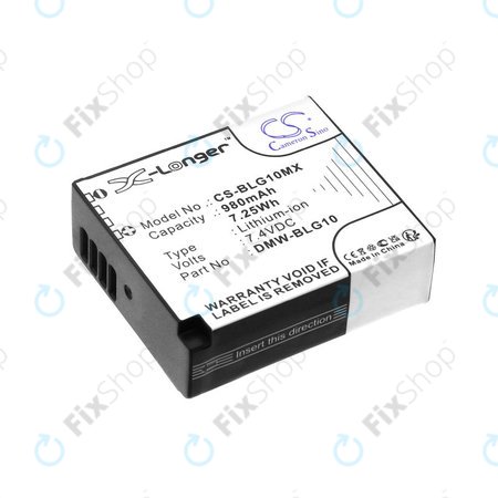 Akku batterie für Leica D-Lux Type 109, Panasonic Lumix DMC-GF3, GX7, LX100, 980mAh, Li-Ion, 7.4V, DMW-BLG10, HQ