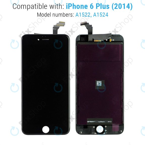 Display für iPhone 6 Plus, Black, Touchscreen-Glas mit Rahmen
