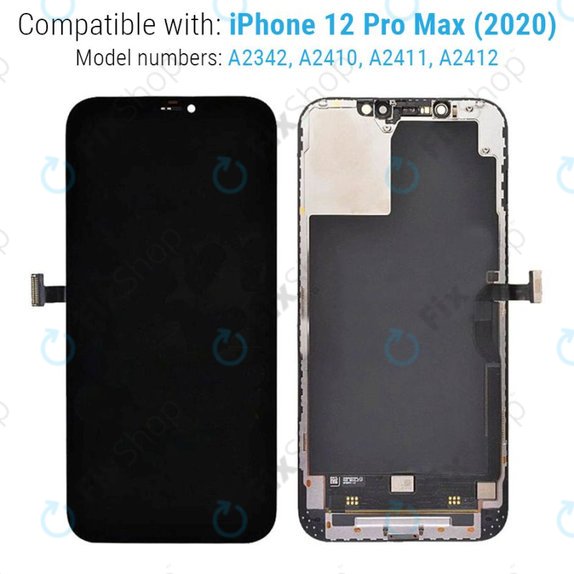 Display für iPhone 12 Pro Max, Touchscreen-Glas mit Rahmen, Refurbished
