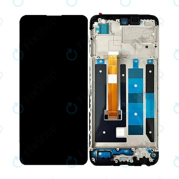 Realme C55 - LCD Display + Touchscreen Front Glas + Rahmen (Black) TFT