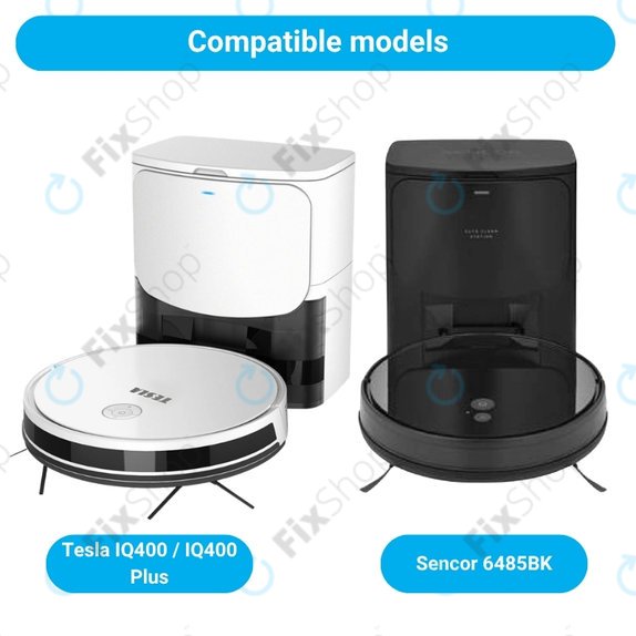 Ersatzteilset für Tesla IQ400, IQ400 Plus, Sencor 6485BK (1x Hauptbürste, 2x Filter, 4x Seitenbürste, 2x Wischtuch, 2x Staubbeutel)