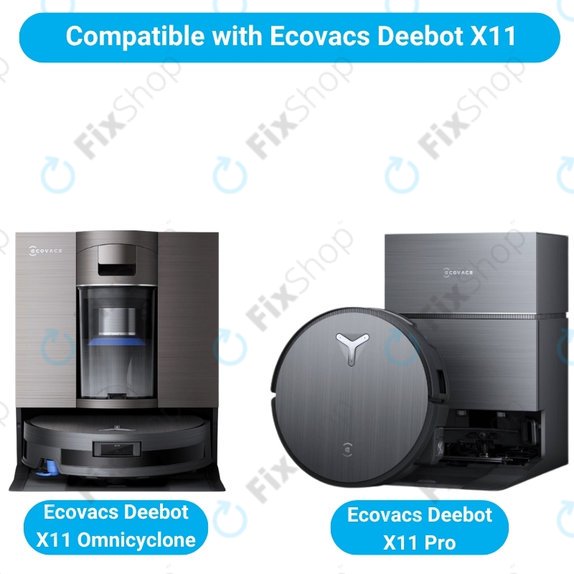 Ersatzteilset für Ecovacs Deebot X11 Pro, X11 (1x Hauptbürste, 2x Filter, 2x Seitenbürste)