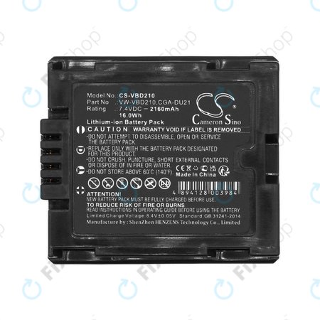 Batterie für Panasonic NV, PV, VDR, Hitachi DZ, 2160mAh, Li-Ion, 7.4V, BZ-BP14S, HQ