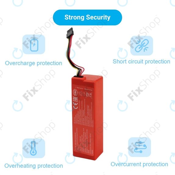 Batterie für pre Xiaomi Mi Robot Vacuum Mop 2 (Mijia 2C), 2 Pro, P1904-4S2P-MM, Li-Ion, 14.4V 6500mAh