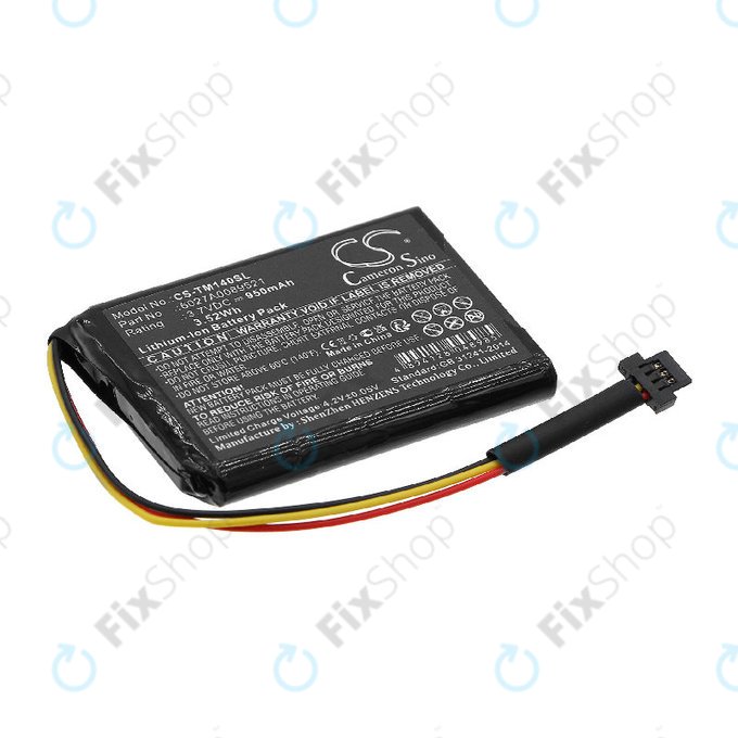 Batterie für TomTom One 140, Go 500, 950mAh, Li-ion, 3.7V, P2, HQ