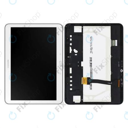 Samsung Galaxy Tab 4 10.1 T530 - LCD Display + Touchscreen Front Glas + Rahmen (White) - GH97-15849B Genuine Service Pack