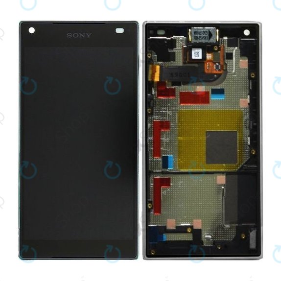 Sony Xperia Z5 Compact E5803 - LCD Display + Touchscreen Front Glas + Rahmen (Graphite Black) - 1297-3728 Genuine Service Pack