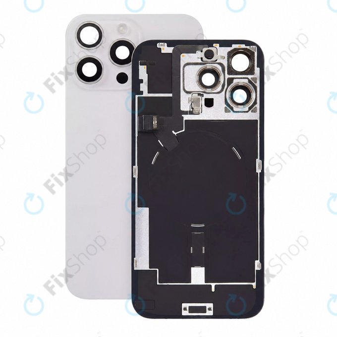 Glas der Rückabdeckung für iPhone 16 Pro Max, White Titanium, Pulled A