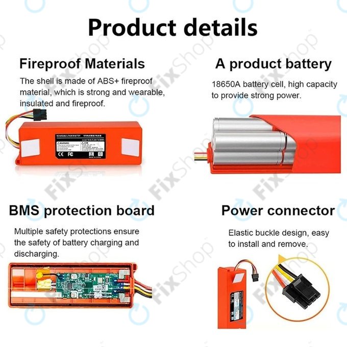 Xiaomi Roborock-series, Mi Robot Vacuum Mop 1S, Xiaowa-series - Akku Batterie BRR-2P4S-5200 Li-Ion 5200mAh