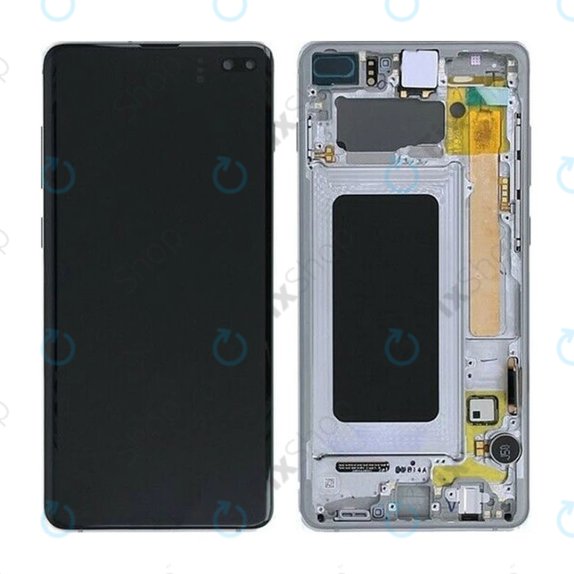 Samsung Galaxy S10 Plus G975F - LCD Display + Touchscreen Front Glas + Rahmen (Prism Black) TFT