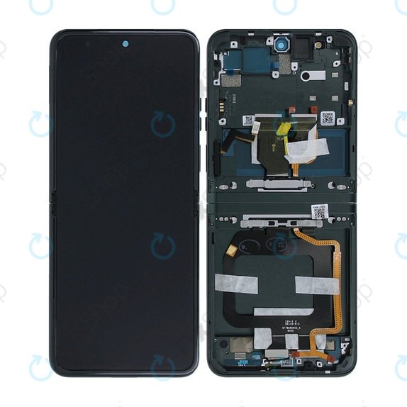 Motorola Razr 40 - LCD Display + Touchscreen Front Glas + Rahmen (Sage Green) - 5D68C22834 Genuine Service Pack