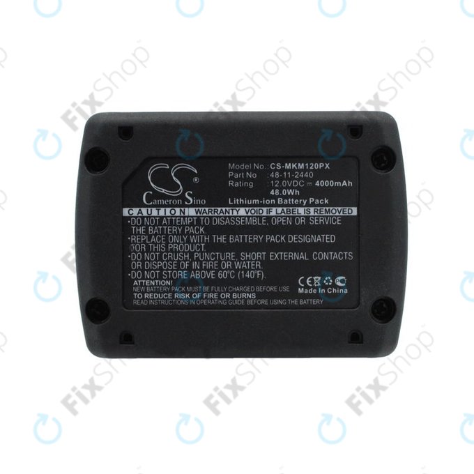 Akku batterie für Milwaukee M12 B4 Redlithium, 4000mAh, Li-Ion, 12V, 48-11-2440, HQ