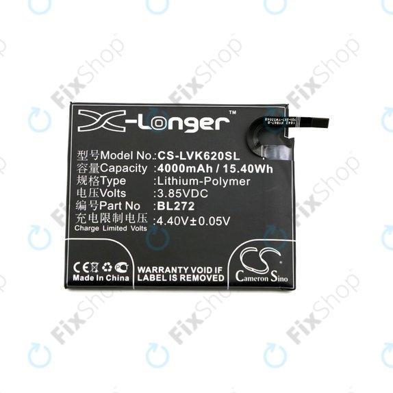 Akku batterie für Lenovo K6 Power, 4000mAh, Li-Pol, 3.85V, BL272, HQ