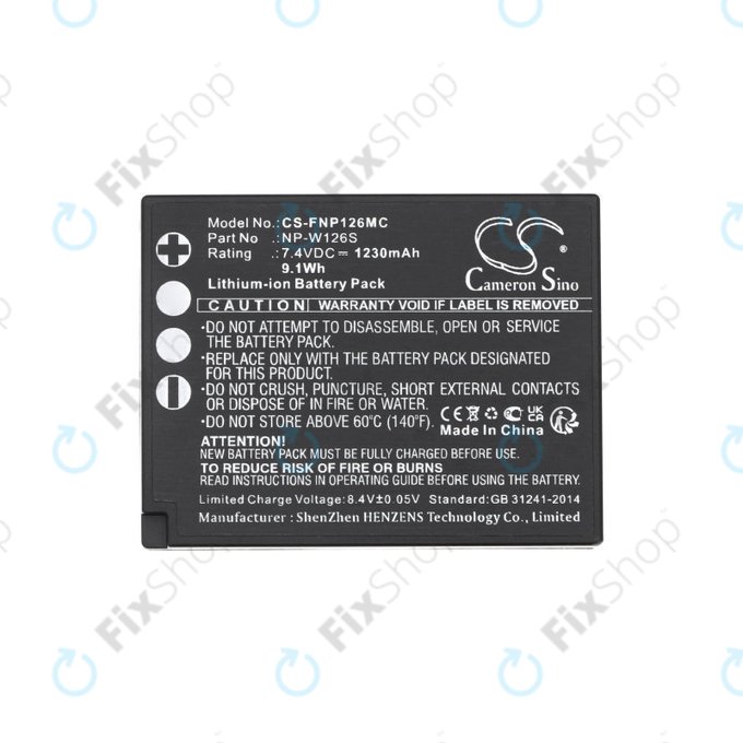 Batterie für Fujifilm Finepix Hs30, X-T30, 1230mAh, Li-Ion, 7.4V, NP-W126S, HQ