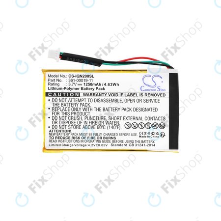 Garmin Nuvi 200, 200W, 205, 205T, 205W, 205WT, 250, 252W, 255, 255T, 255W, 255WT, 260, 260W, 260WT, 270 - Akku Batterie 010-00621-10, 361-00019-11 1250mAh HQ