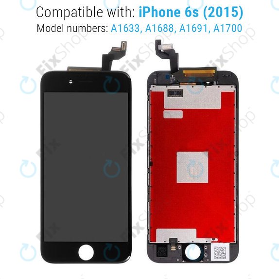 Display für iPhone 6S, Black, Touchscreen-Glas mit Rahmen, Refurbished