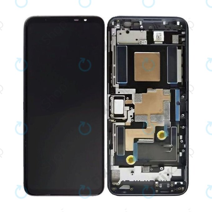 Asus ROG Phone 6D AI2203 - LCD Display + Touchscreen Front Glas + Rahmen (Space Gray) OLED