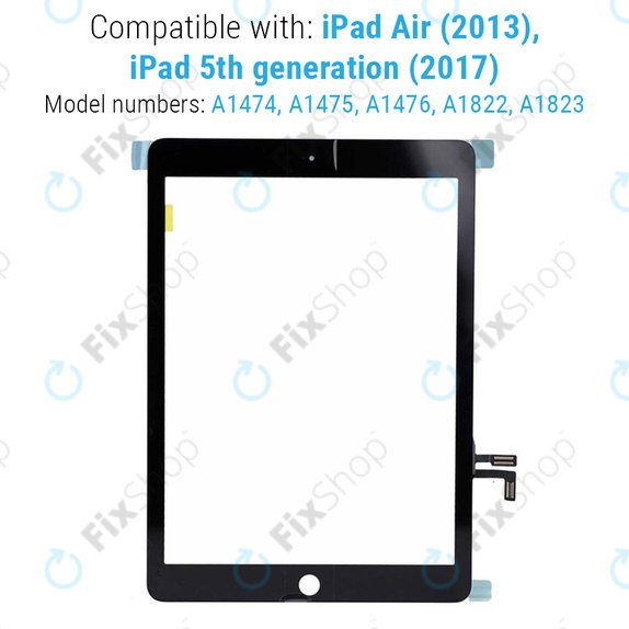 Touchscreen-Glas für iPad Air, iPad (5th Gen 2017), Black