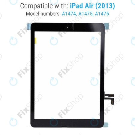 Apple iPad Air - Touchscreen Front Glas + Home Taste (Black)