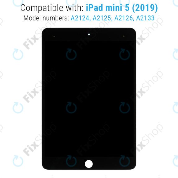 LCD-Display für iPad Mini 5, Black, Touchscreen-Glas ohne Rahmen, Refurbished