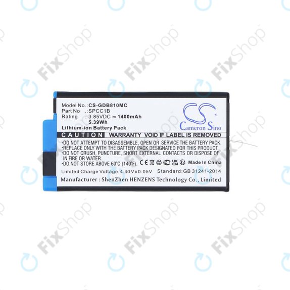 Akku batterie für GoPro Max, Max 360, Acbat-001, 1400mAh, Li-Ion, 3.85V, SPCC1B, HQ