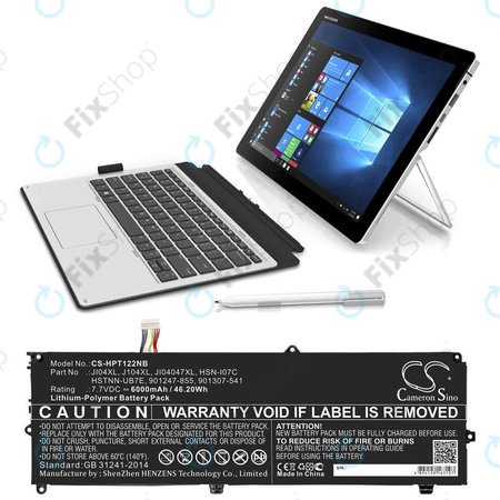 Akku batterie für HP Elite X2 1012 G2, 6000mAh, Li-Pol, 7.7V, JI04XL, HQ