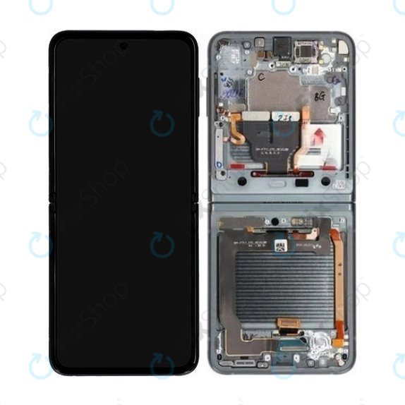 Samsung Galaxy Z Flip 3 F711B - LCD Display + Touchscreen Front Glas + Rahmen (Green) - GH82-26273C Genuine Service Pack