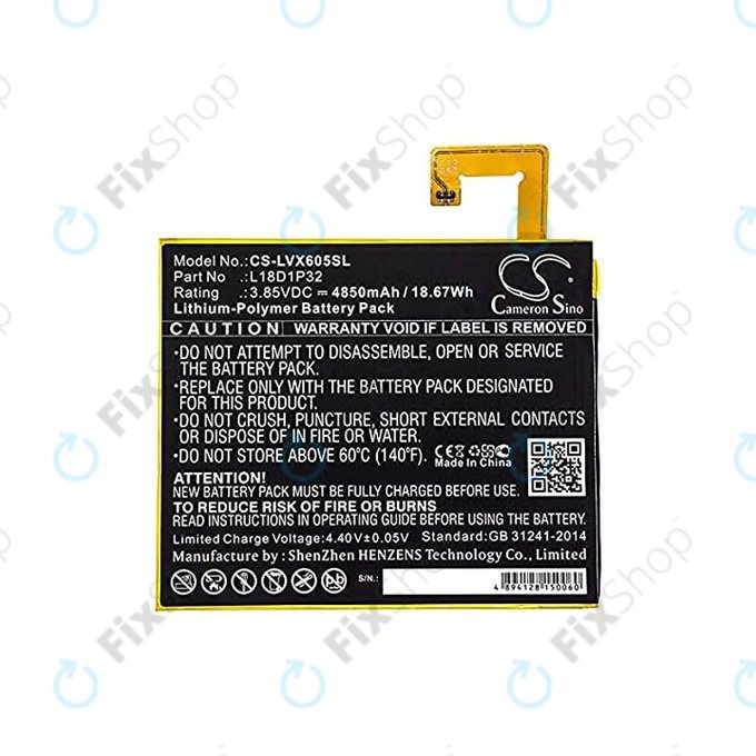 Lenovo Tab M10 - Akku Batterie L18D1P32 4850mAh HQ