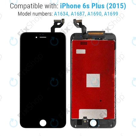 Apple iPhone 6S Plus - LCD Display + Touchscreen Front Glas + Rahmen (Black) Refurbished