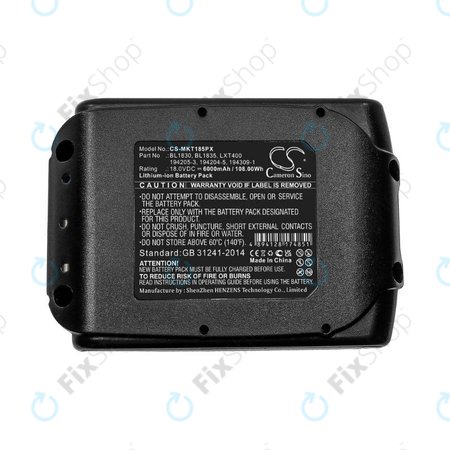 Makita 18V - Akku Batterie BL1830, BL1835, LXT400,194205-3, 194204-5, 194309-1 Li-Ion 18.0V 6000mAh HQ