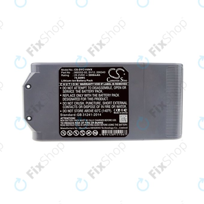Dyson V10 - Akku Batterie 969352-02, SV12, 206340 Li-Ion 25.2V 3000mAh HQ