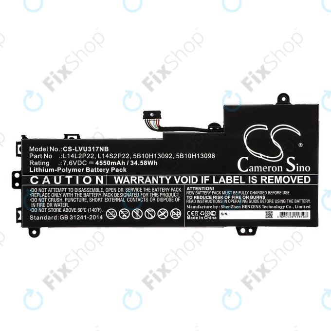 Akku batterie für Lenovo E31-80, Ideapad 510s-13, 4550mAh, Li-Pol, 7.6V, 5B10H13092, HQ