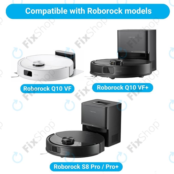 Ersatzteilset für Xiaomi Roborock Q10 VF, Q10 VF+, S8 Pro, S8 Pro Plus (1x Hauptbürste, 2x Filter, 2x Seitenbürste)