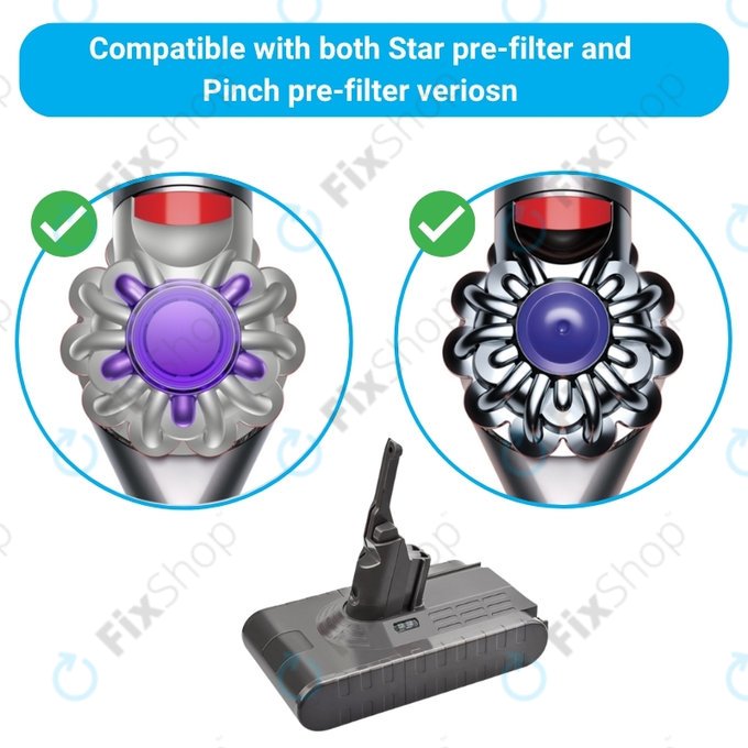 Dyson V8 - Akku Batterie 215681, PM8-US-HFB1497A Li-Ion 21.6V 4000mAh