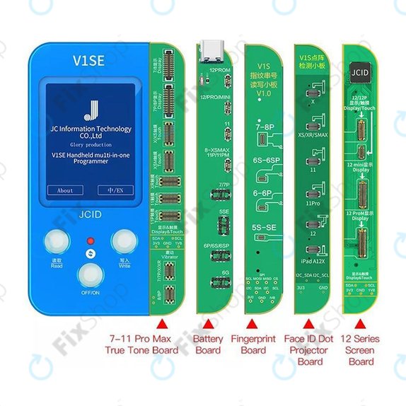 JC V1SE Programmer + LCD, Battery, Fingerprint, Face ID und 12-series Boards (iPhone 7 - 12 Pro Max)