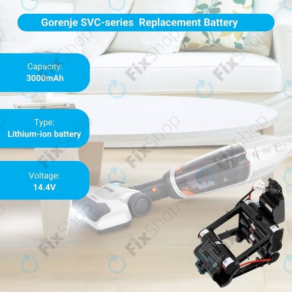 Gorenje SVC-series - Akku Batterie 577276 Li-Ion 14.4V 3000mAh HQ