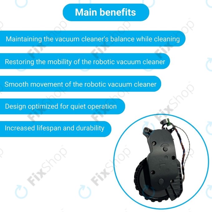 Xiaomi Roborock S5 Max, S6 Pure, S7 - Rad mit Motor (Links) (Schwarz)