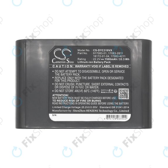 Akku batterie für Dyson DC31, DC34, DC35, DC44, 1500mAh, Li-Ion, 22.2V, 17083-2811, HQ