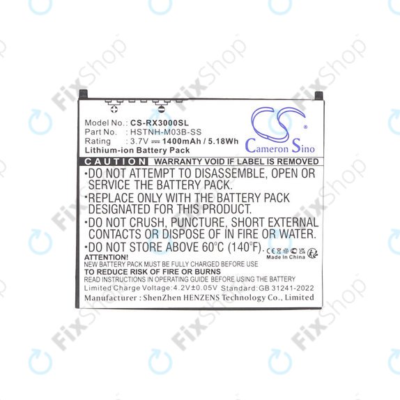Batterie für HP Compaq iPAQ rx3000, rx3115, rx3700, hx2110, hx2790, 1400mAh, Li-Ion, 3.7V, HSTNH-M03B-SS, HQ